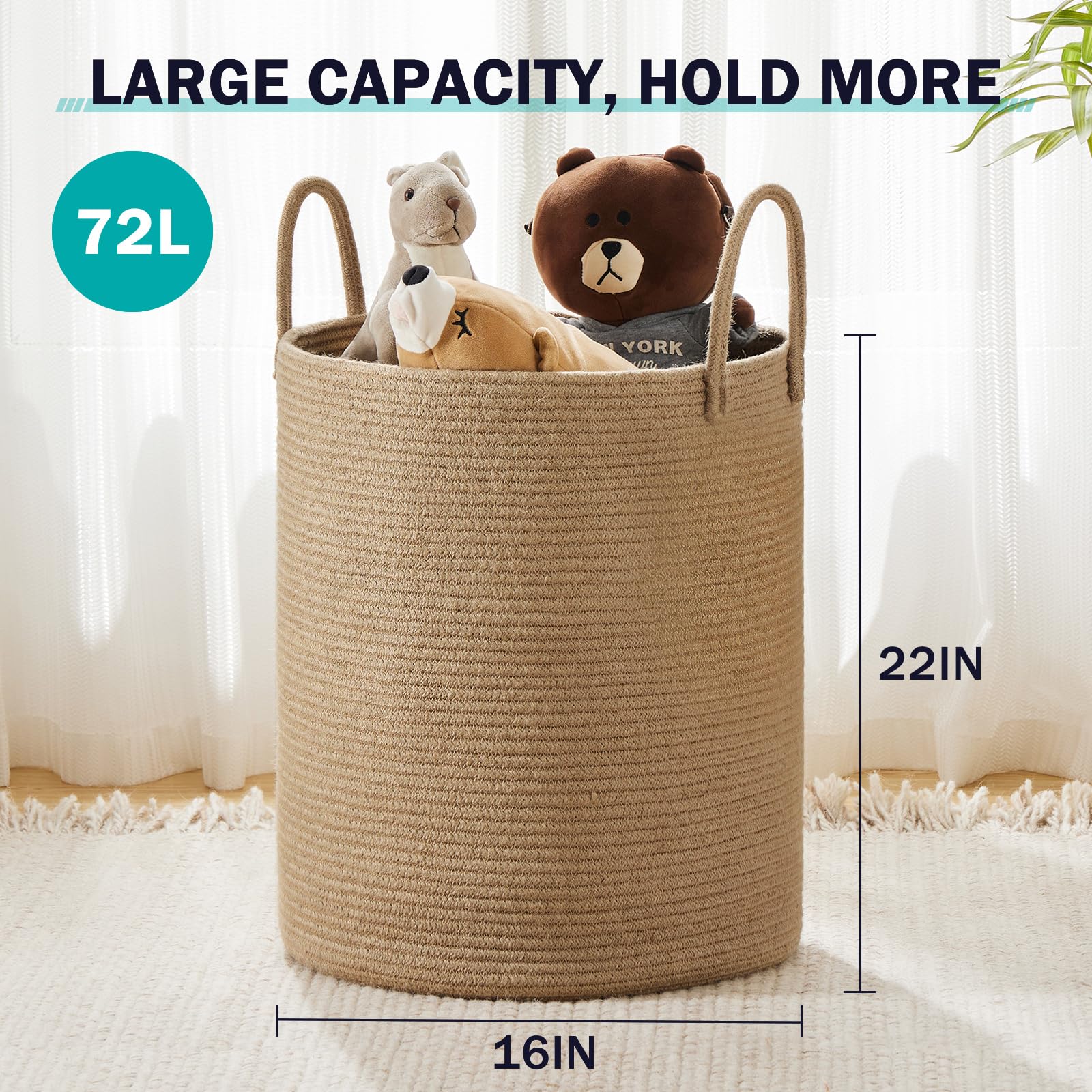 YOUDENOVA nordic-style hamper sits in bedroom, elevating decor while concealing laundry.
