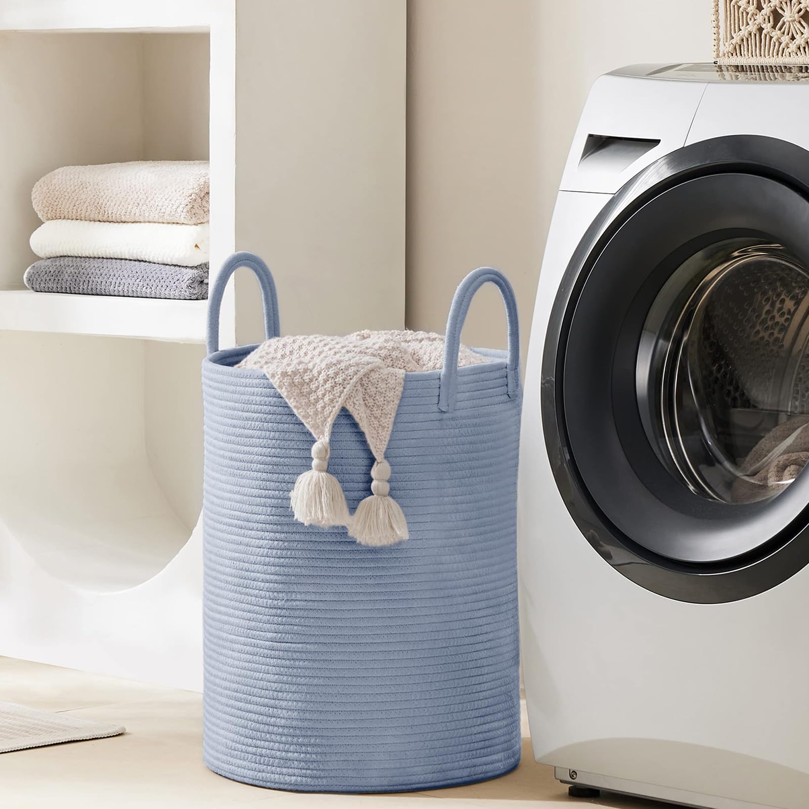 YOUDENOVA nursery storage hamper complements bedroom and bathroom organization.