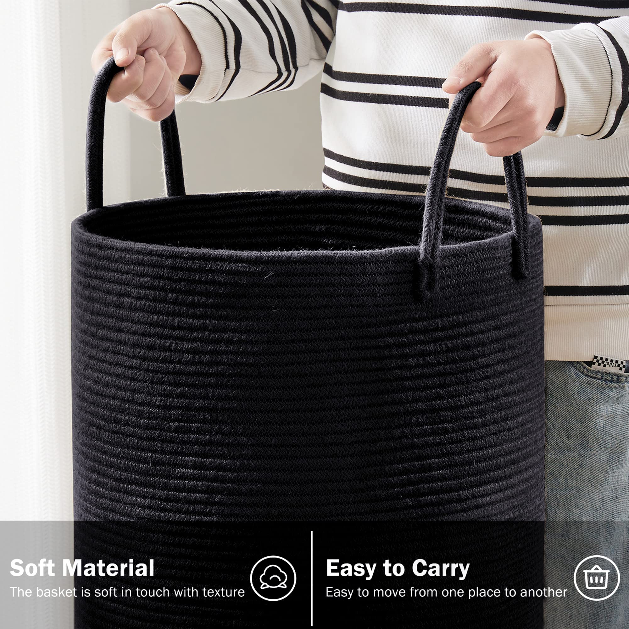 YOUDENOVA sturdy handles support tote trips up to 44 lbs.