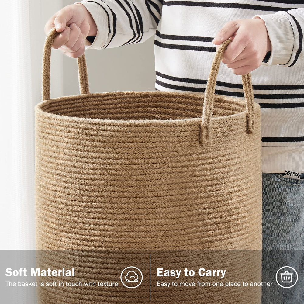 YOUDENOVA tall-hamper with sturdy handle is easy to tote for laundry trips.