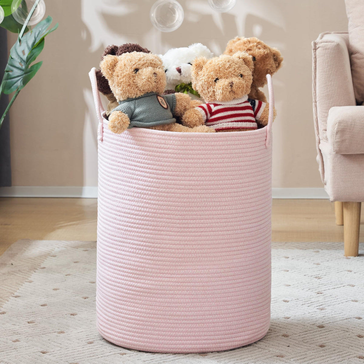 YOUDENOVA woven rope laundry hamper showing tall natural design for easy laundry days