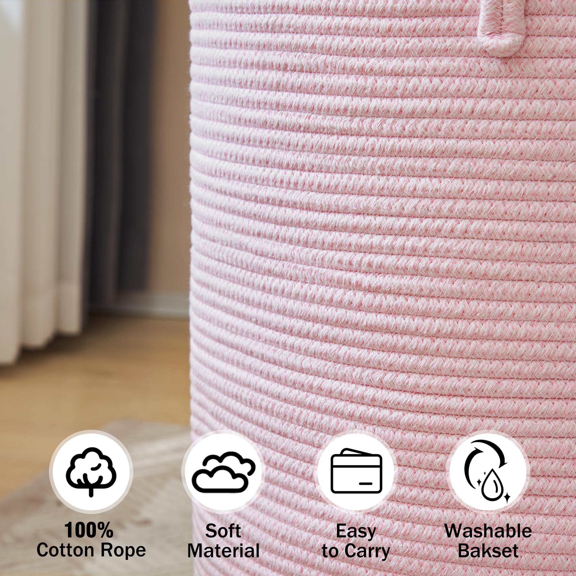 YOUDENOVA 58L capacity basket organizing towels and blankets