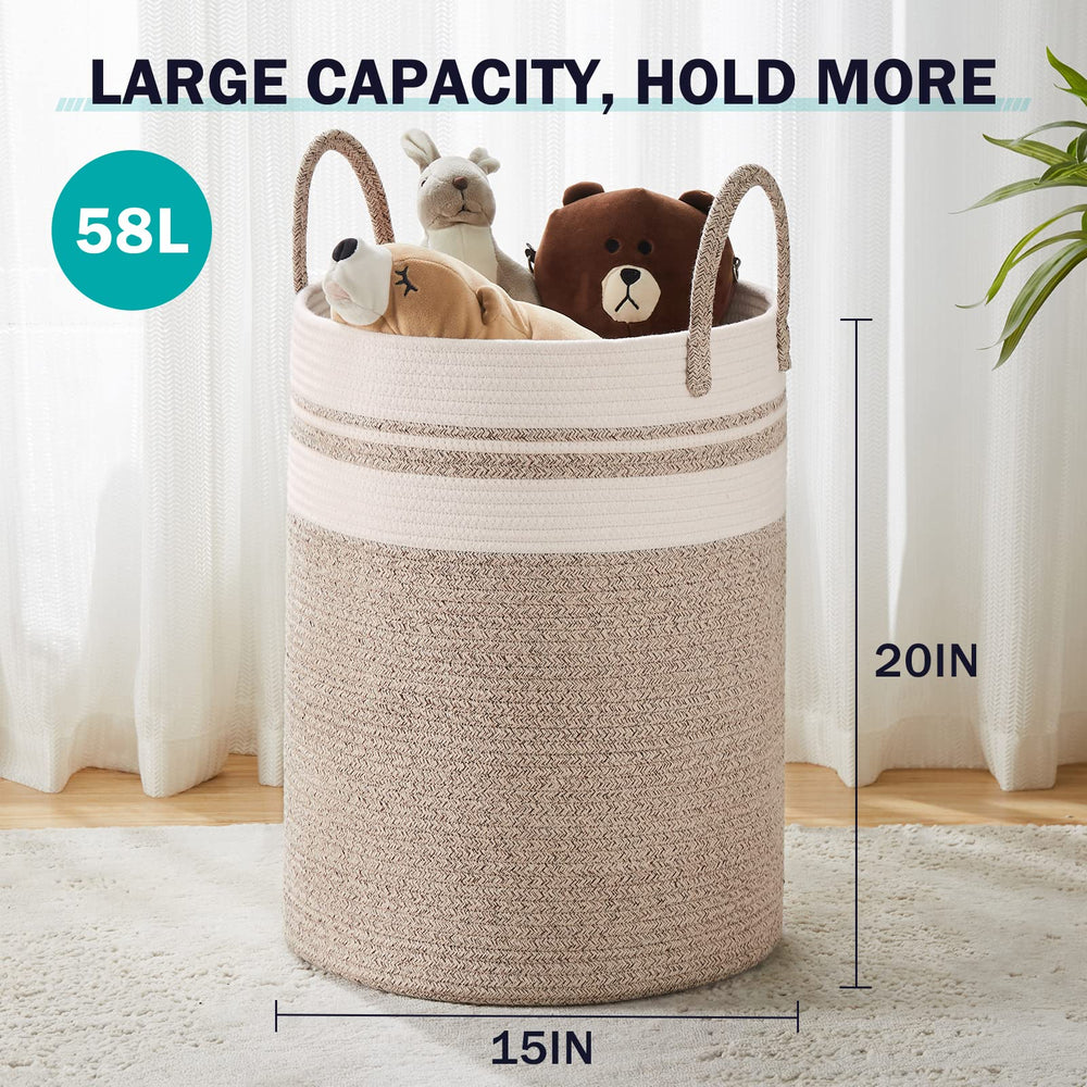 YOUDENOVA hamper with sturdy handles ready to tote up to 44 lbs across rooms
