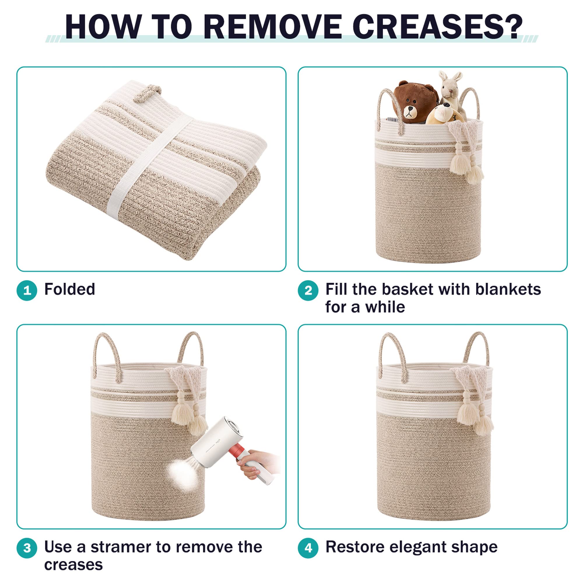 YOUDENOVA natural cotton rope texture adds warm, eco-friendly decorative touch