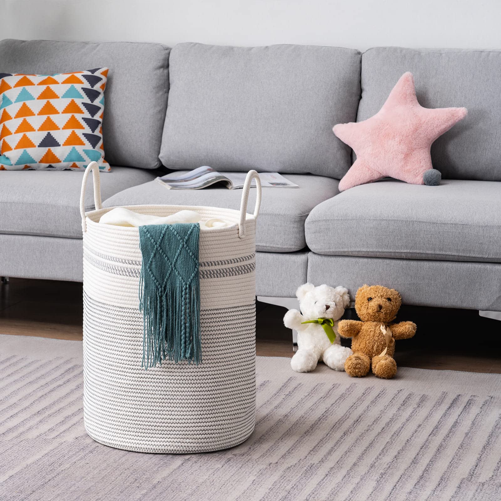 YOUDENOVA closeup cotton rope texture highlights natural material