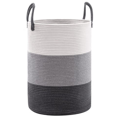 YOUDENOVA woven rope laundry hamper tote-handle, easy transport for laundry or toys