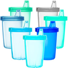 Youngever 7-pack sippy cups lined in coastal colors for easy hydration and color coding