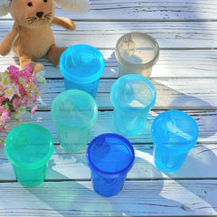 Youngever sippy cups screw-closure lids prevent leaks during travel