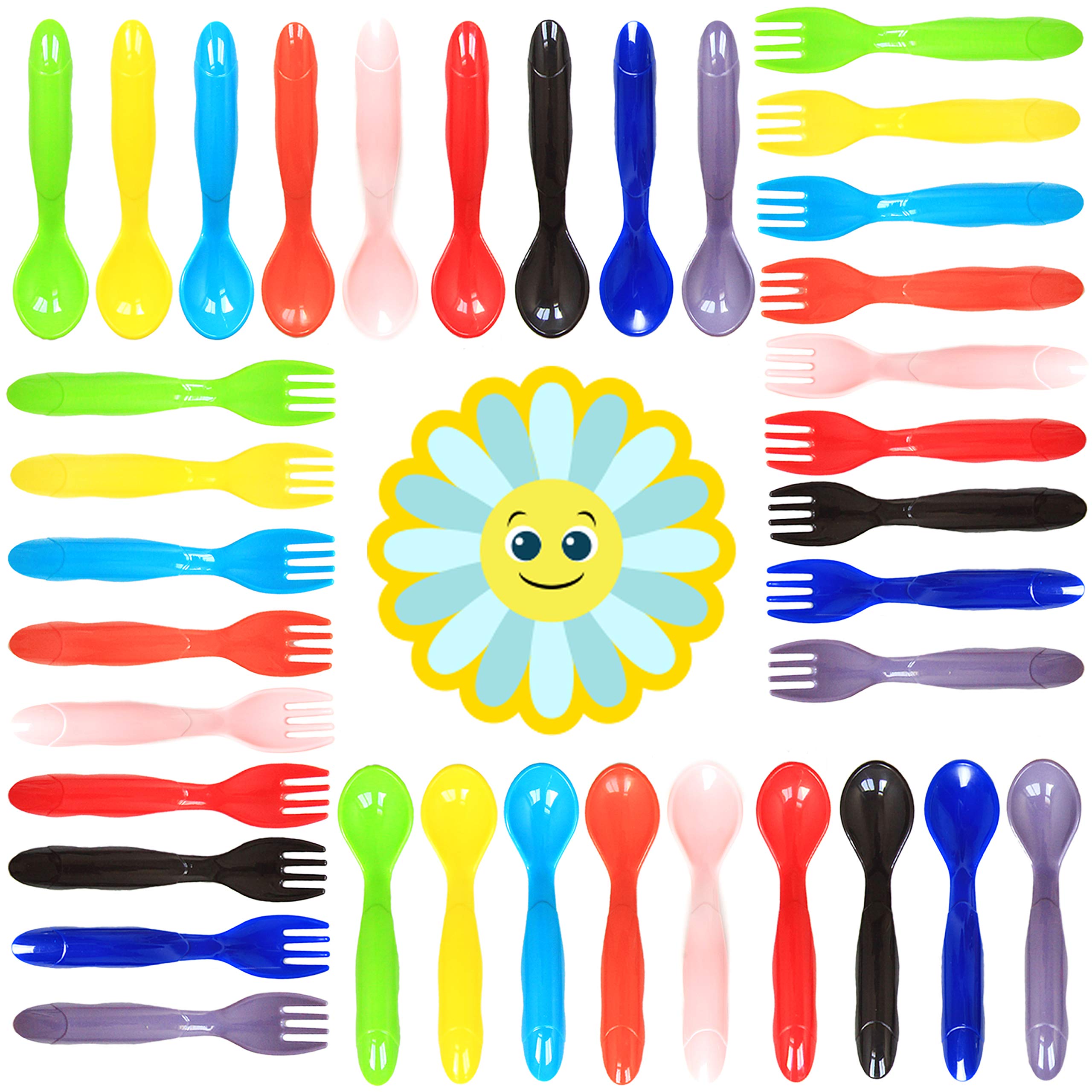 Youngever toddler utensils color sets for independent meals