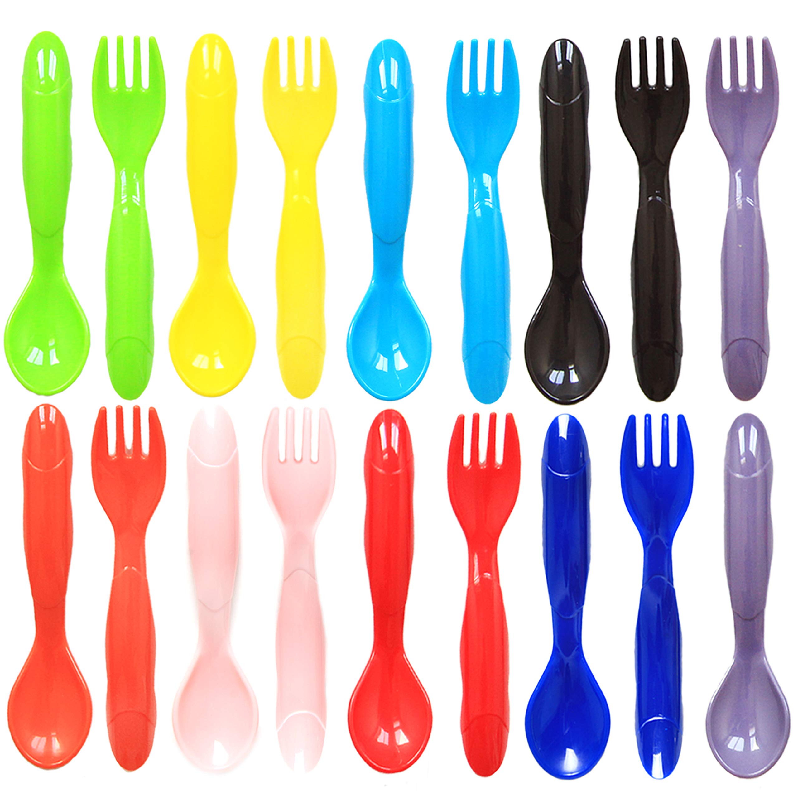 Youngever toddler utensils closeup of spoons and forks with ergonomic grips