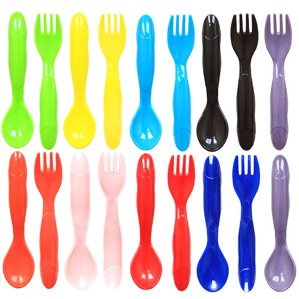 Youngever toddler utensils closeup of spoons and forks with ergonomic grips