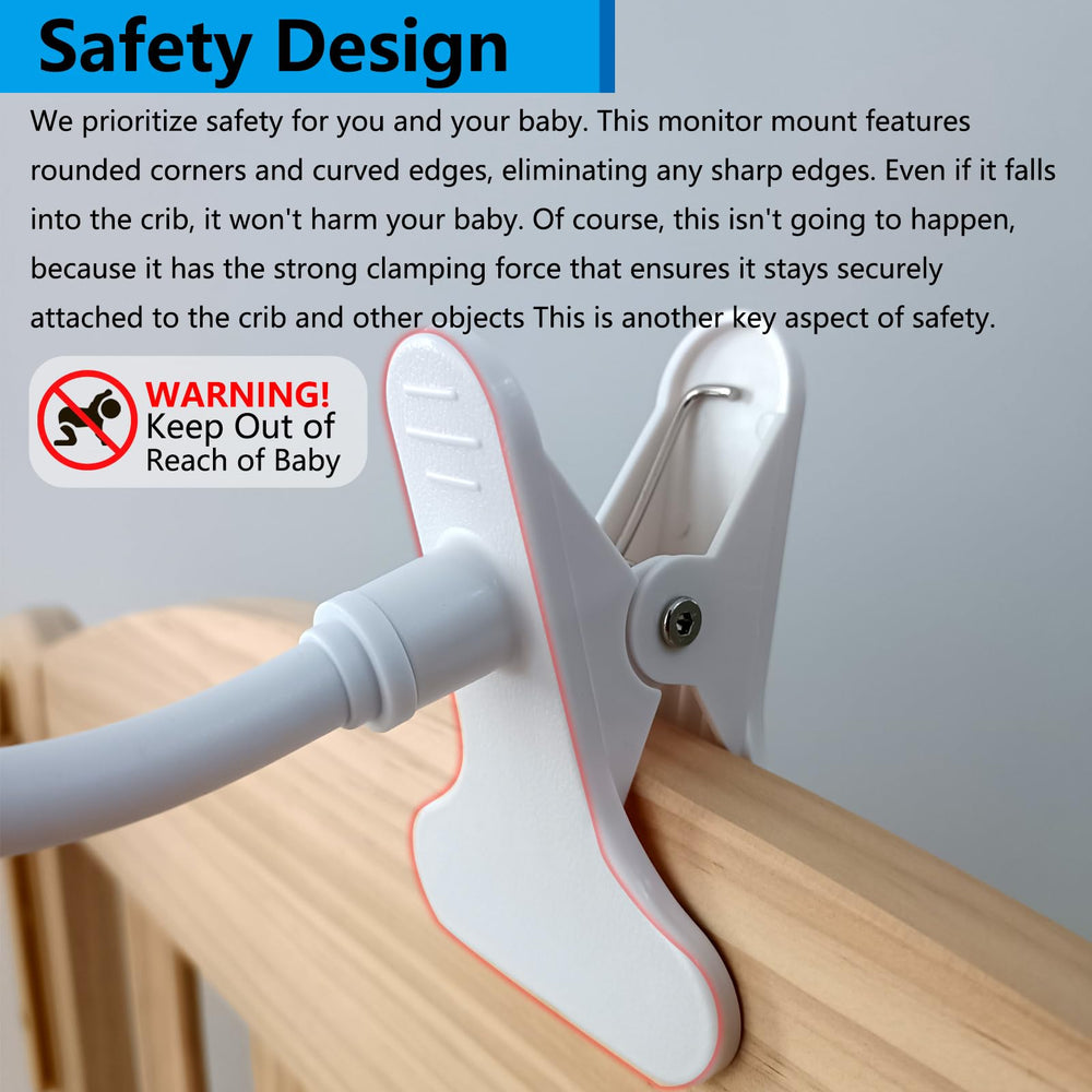 YOUNGLINK monitor mount provides tidy cord management for safer nurseries.