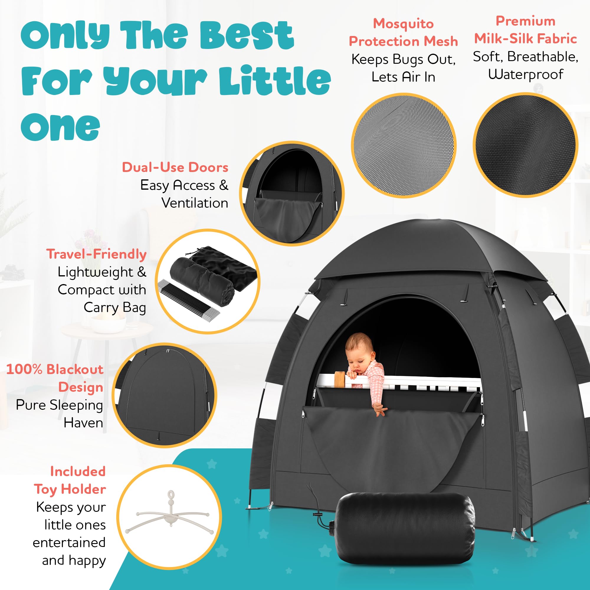 YoungMinds pack N Play tent setup easily for travel