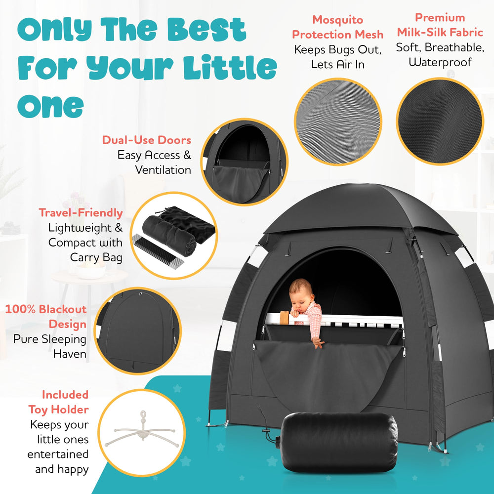 YoungMinds pack N Play tent setup easily for travel