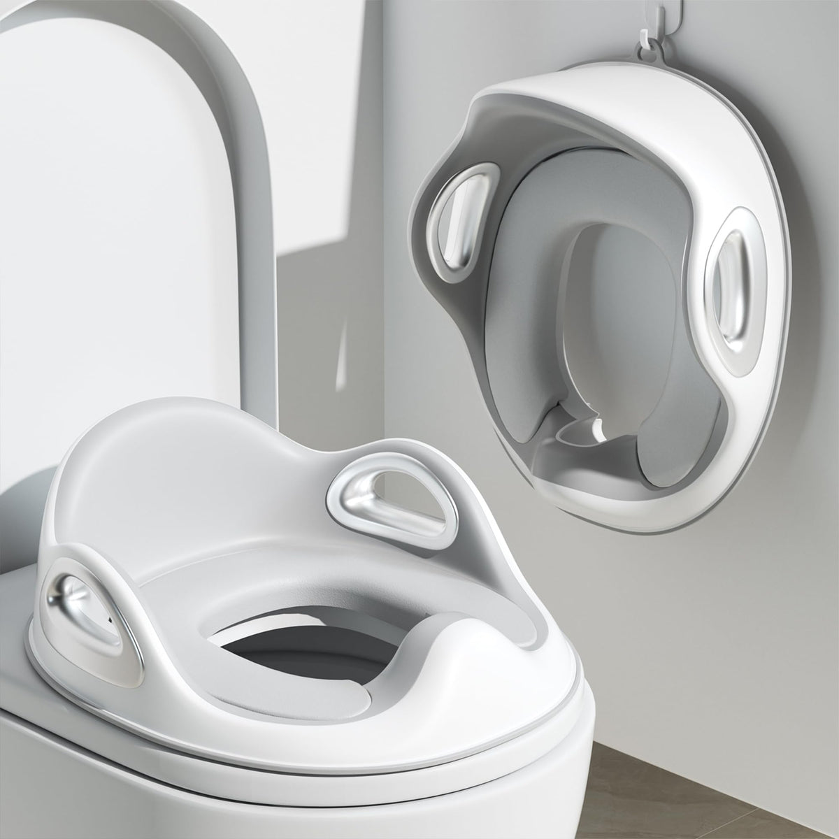 Youocomu Potty Seat safety handles provide a secure grip for confident toilet training.