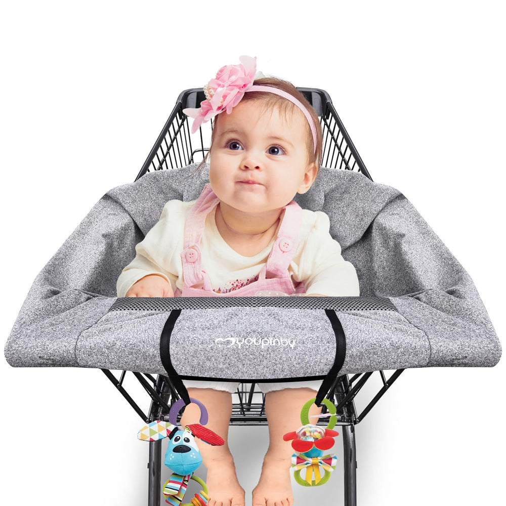 Youpinby 2-in-1 shopping cart cover with universal fit for safe shopping.