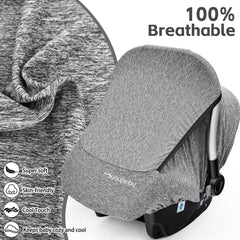 Youpinby car seat cover gray with mesh window for airflow and privacy