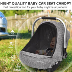 Youpinby infant windproof canopy gray shields from breeze while soothing