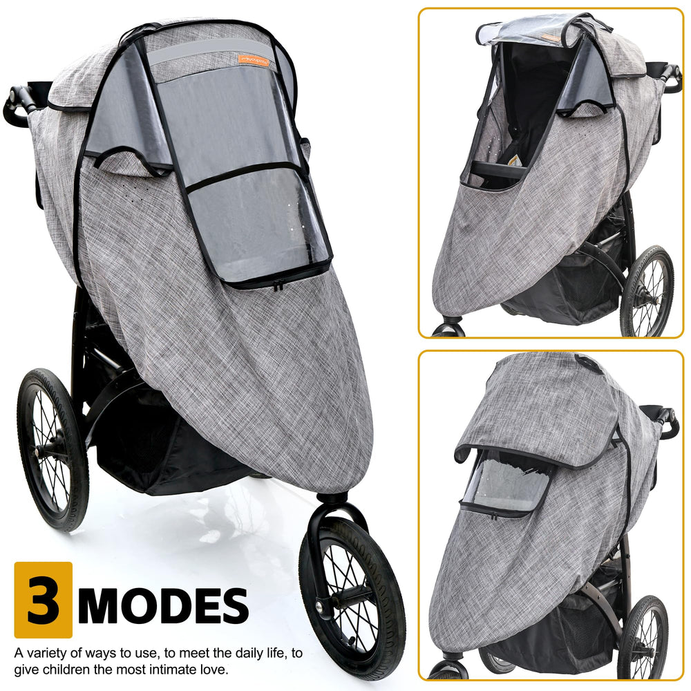 Youpinby stroller rain cover grey quick installation for busy parents