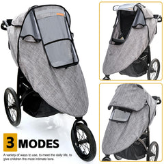 Youpinby stroller rain cover grey quick installation for busy parents