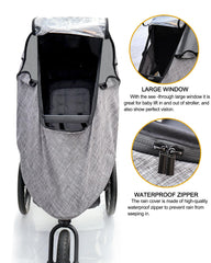 Youpinby stroller rain cover grey see-through window improves baby visibility