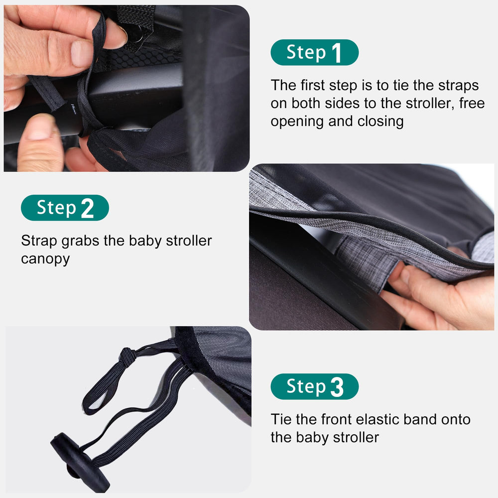 Youpinby Stroller Sun Shade adjustable closure keeps shade in place on rides