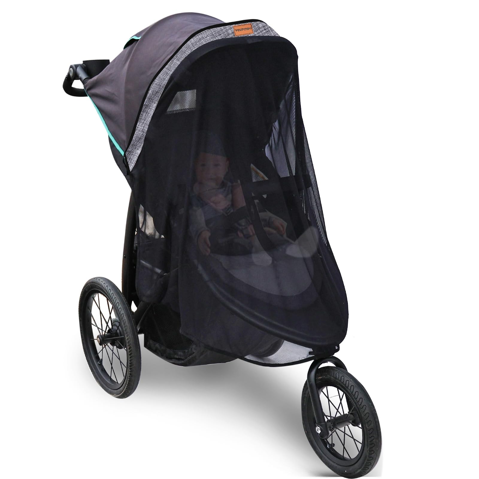 Youpinby Stroller Sun Shade front view shows universal protection for sunny strolls