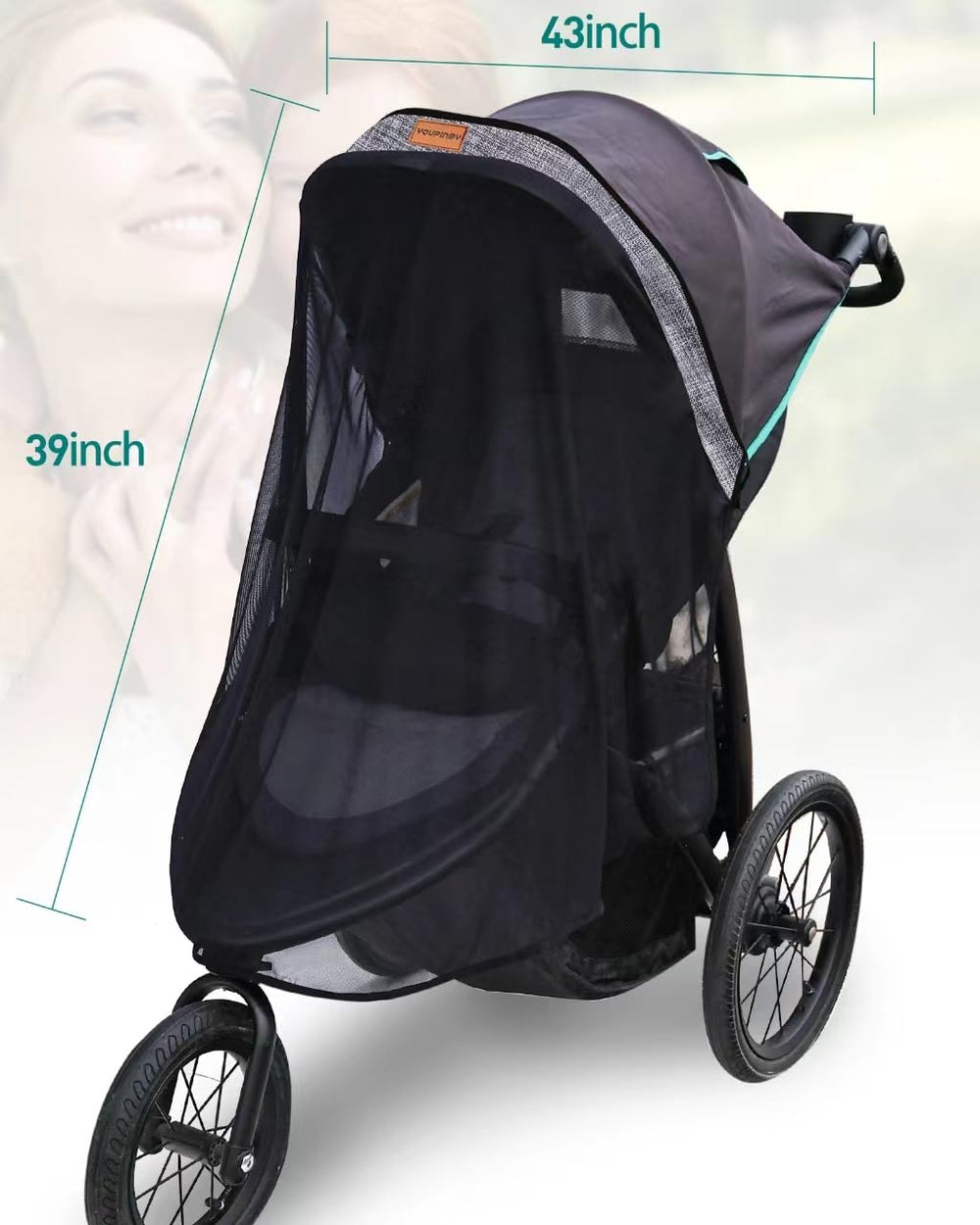 Youpinby Stroller Sun Shade with magnetic flaps enables quick, secure installation