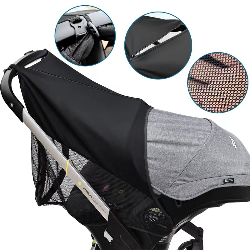 Youpinby sun shade's dual zippers provide easy access and ventilation on sunny days.