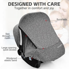 Youpinby universal-fit car seat cover gray fits most seats and strollers