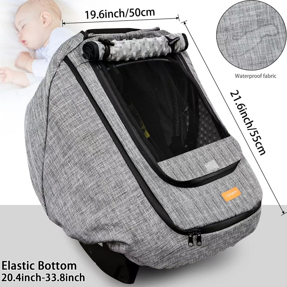 Youpinby windproof baby car seat cover protects against cold gusts on the move.