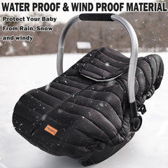 Youpinby car seat cover side view highlighting triple-layer warmth for chilly rides.