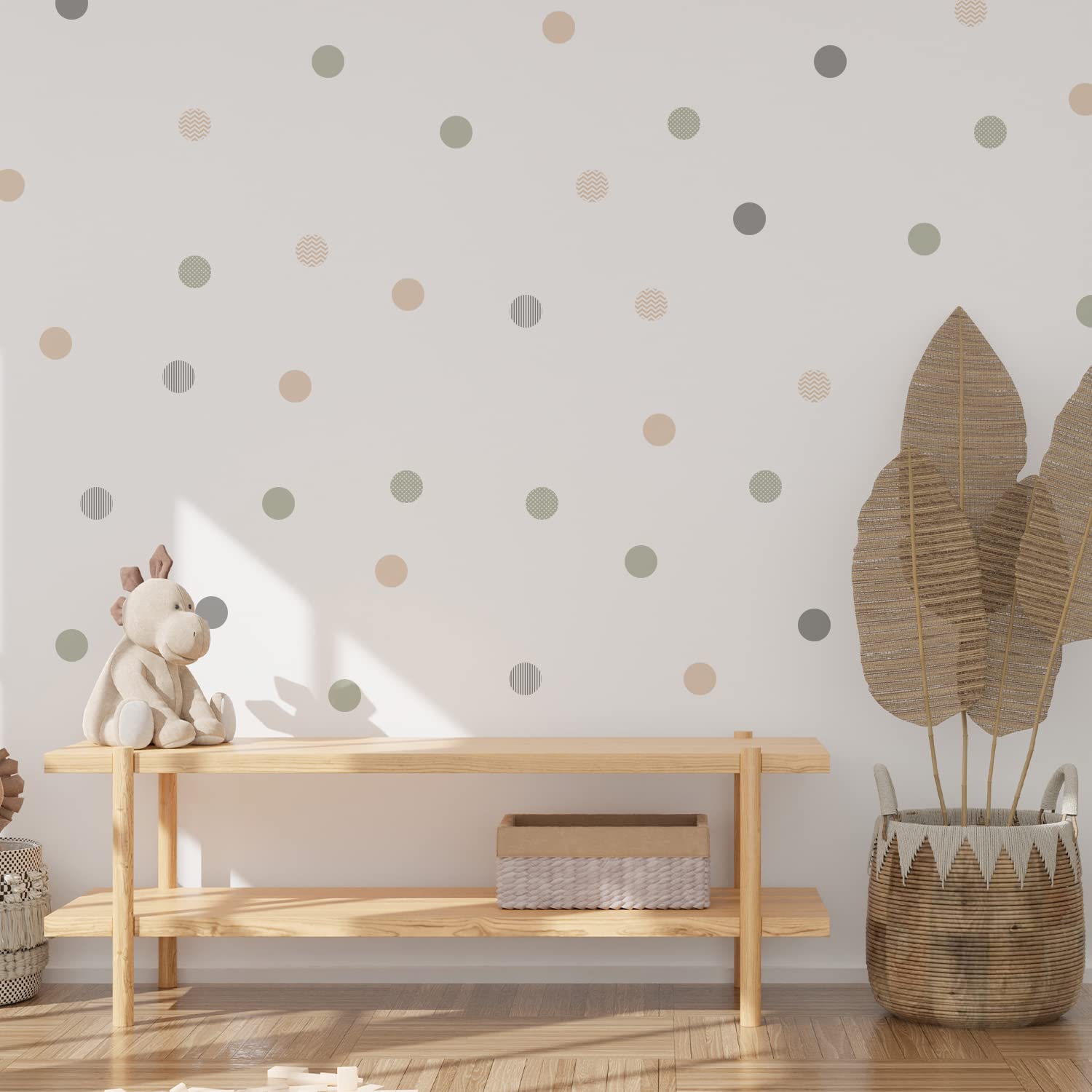 Yourfocus Boho polka dot wall decals for living rooms offer easy repositioning and no-wall damage.