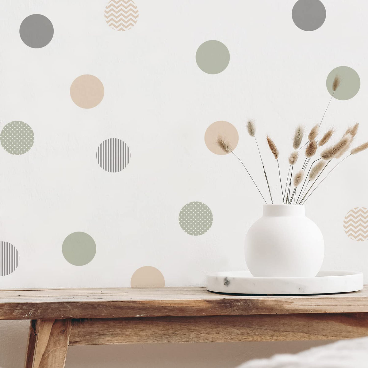 YouRfocus boho polka dot wall decals pack adds playful decor and easy customization.