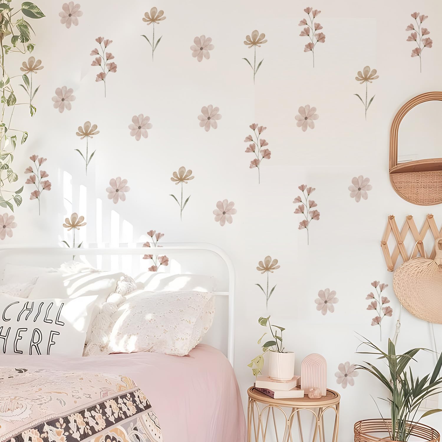 YouRfocus Daisy Wall Decals Pink-B bright daisies brighten a girl's room