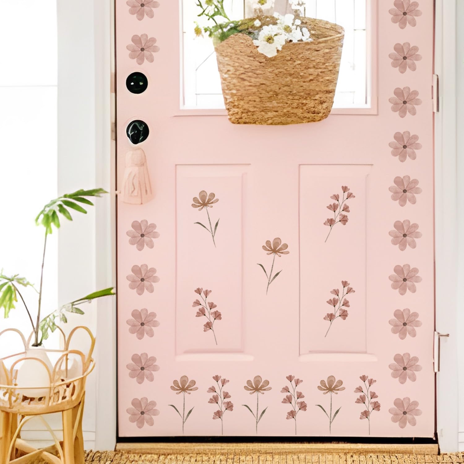 YouRfocus Daisy Wall Decals Pink-B removable Peel-and-Stick design for easy decorating