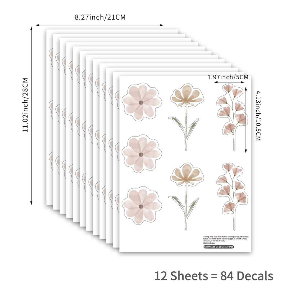 YouRfocus Daisy Wall Decals Pink-B ideal for nurseries, playrooms, and bedrooms