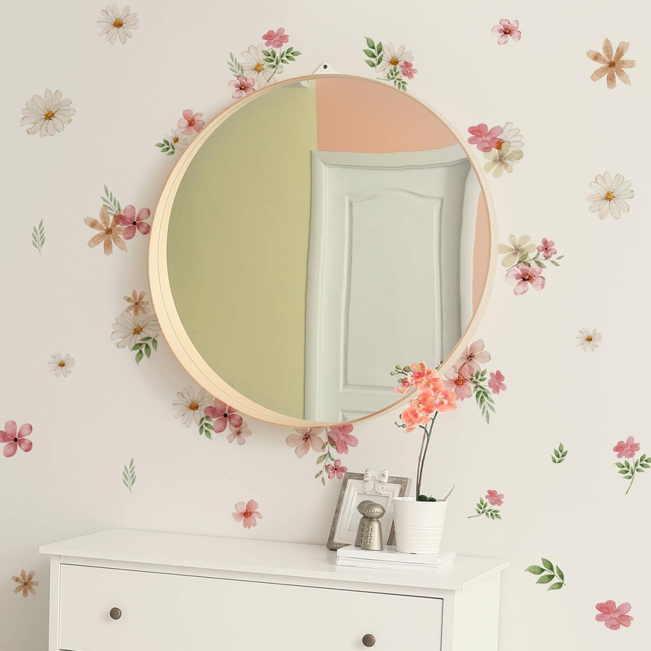 YouRfocus Daisy Watercolor Wall Decals dual-layer print delivers rich coverage on any wall