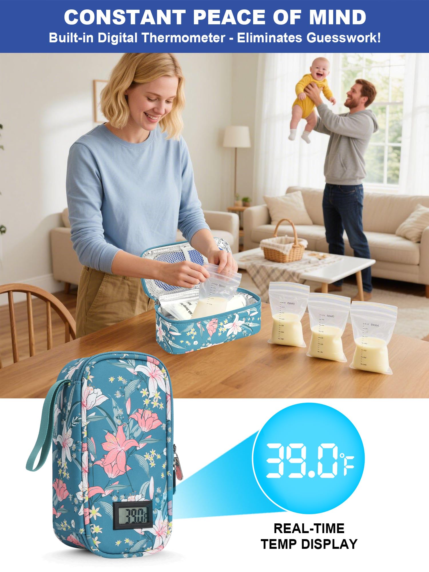 YOUSHARES cooler showing 3-layer insulation and ice packs for extended cooling