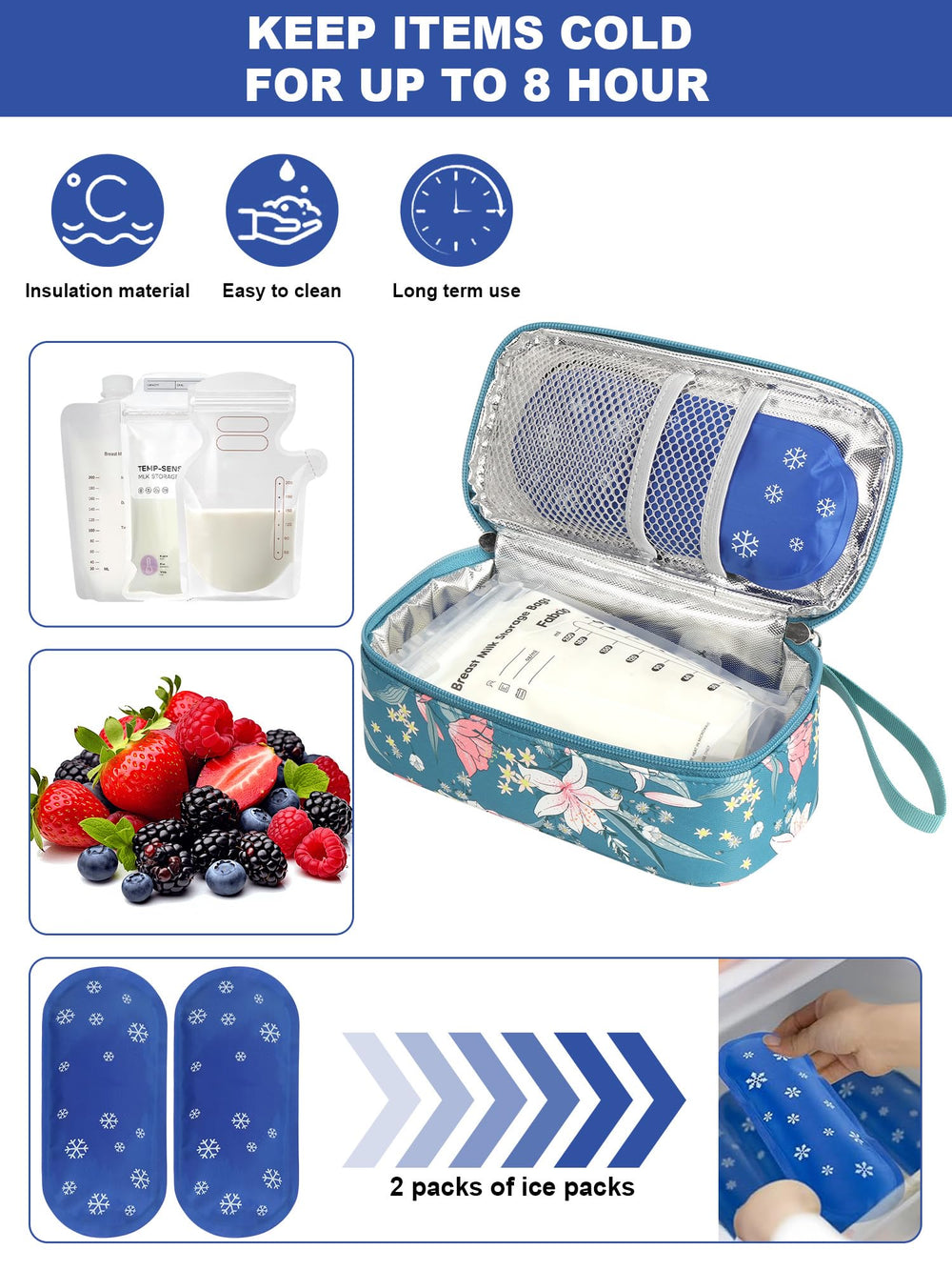 YOUSHARES multi-use cooler suitable for snacks, baby food, medications
