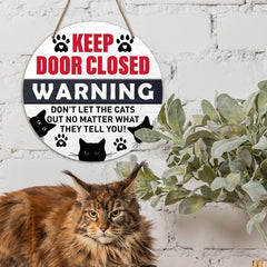 Yousheager cat warning sign wall decor alerts guests to pets indoors