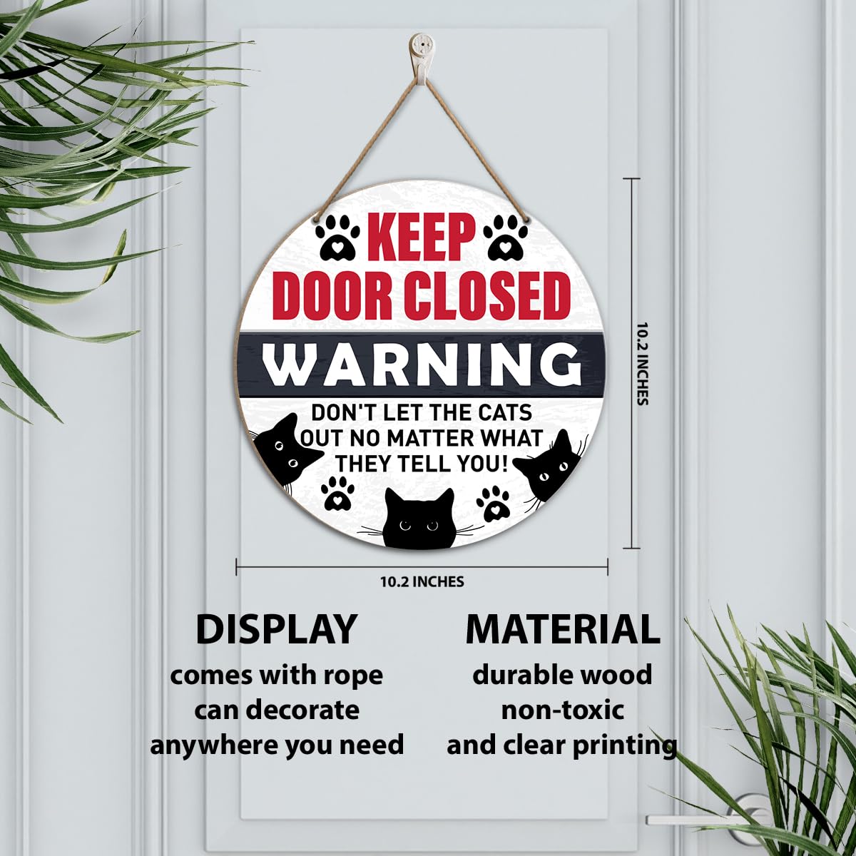 Yousheager keep gate closed sign hanging decor encourages closing doors after pets