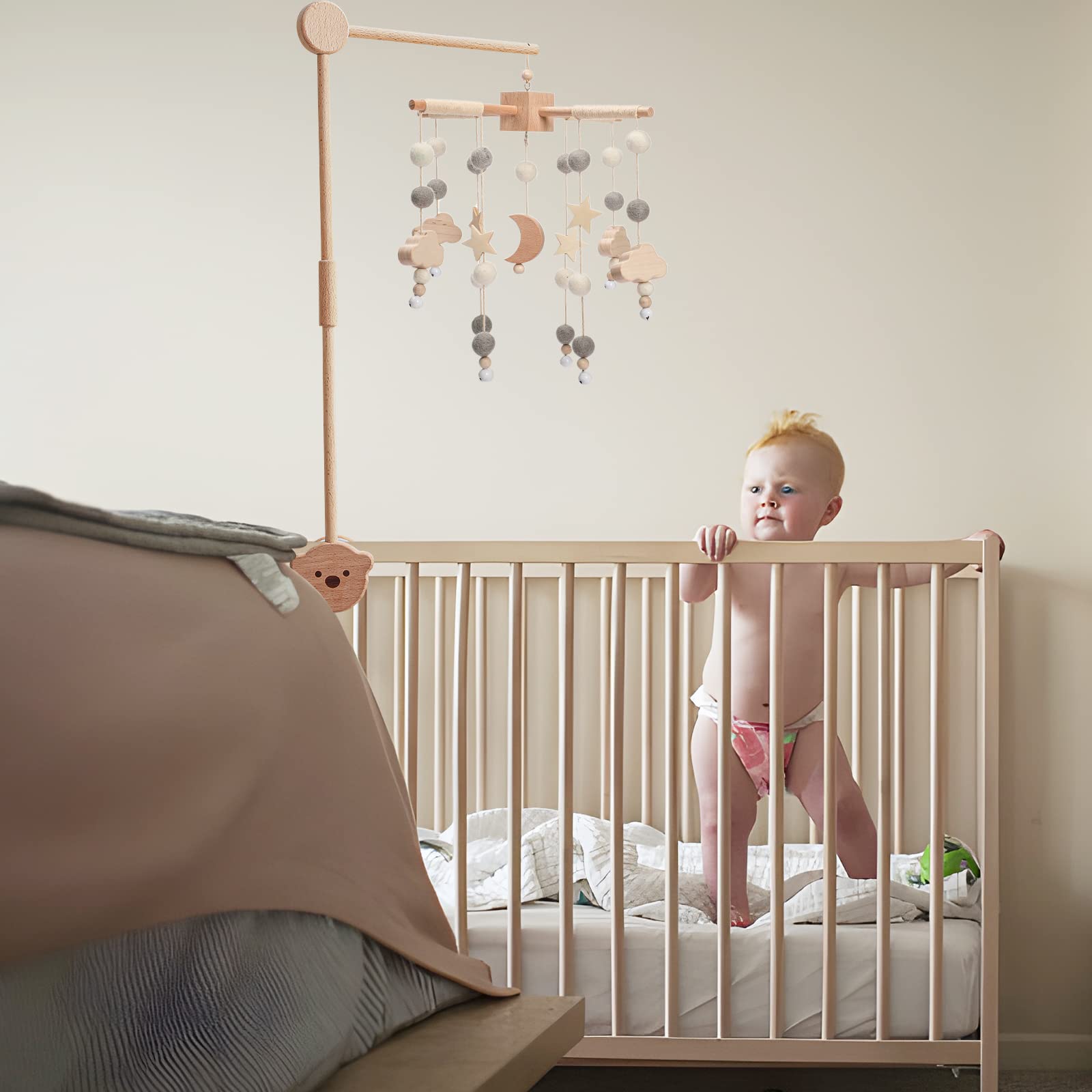 Youuys Handmade mobile provides charming nursery decor that’s safe when handled properly