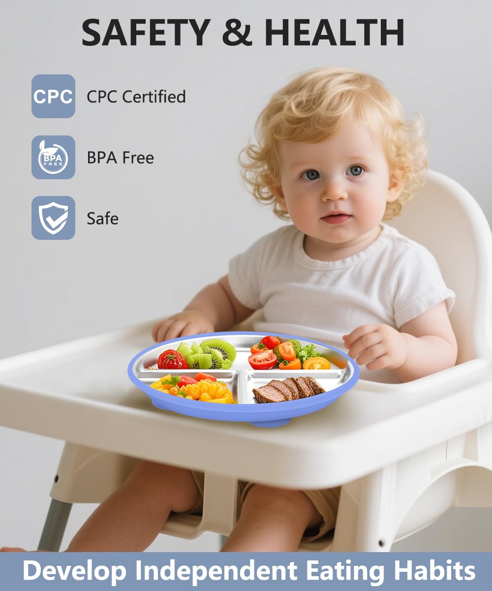 YOUXIU 9-inch divided plate helps with portion control and kid-friendly meals