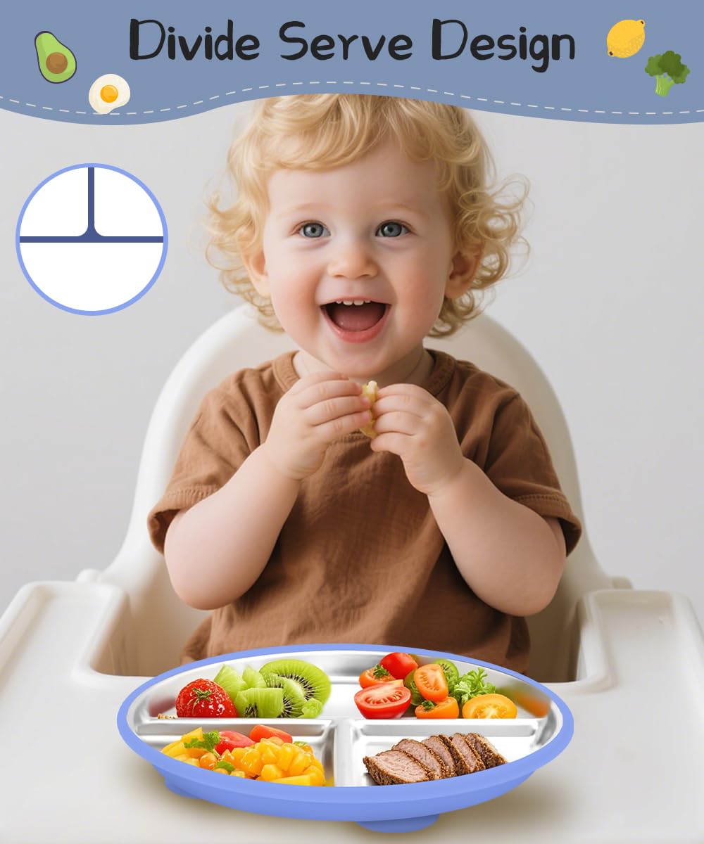YOUXIU bright blue-gray colors engage kids during meals