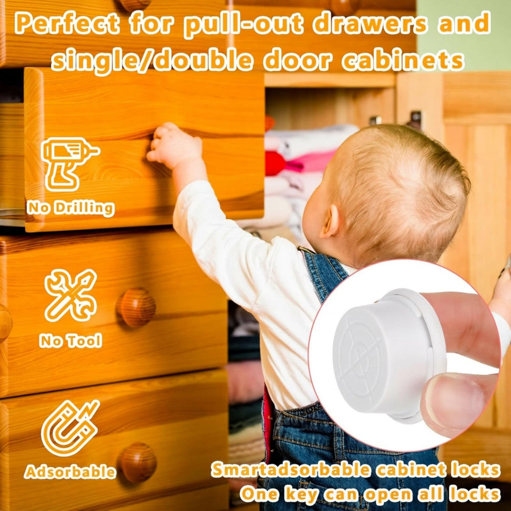 Youyole kitchen cabinet doors magnetic keys on surface, ideal for home safety organization.
