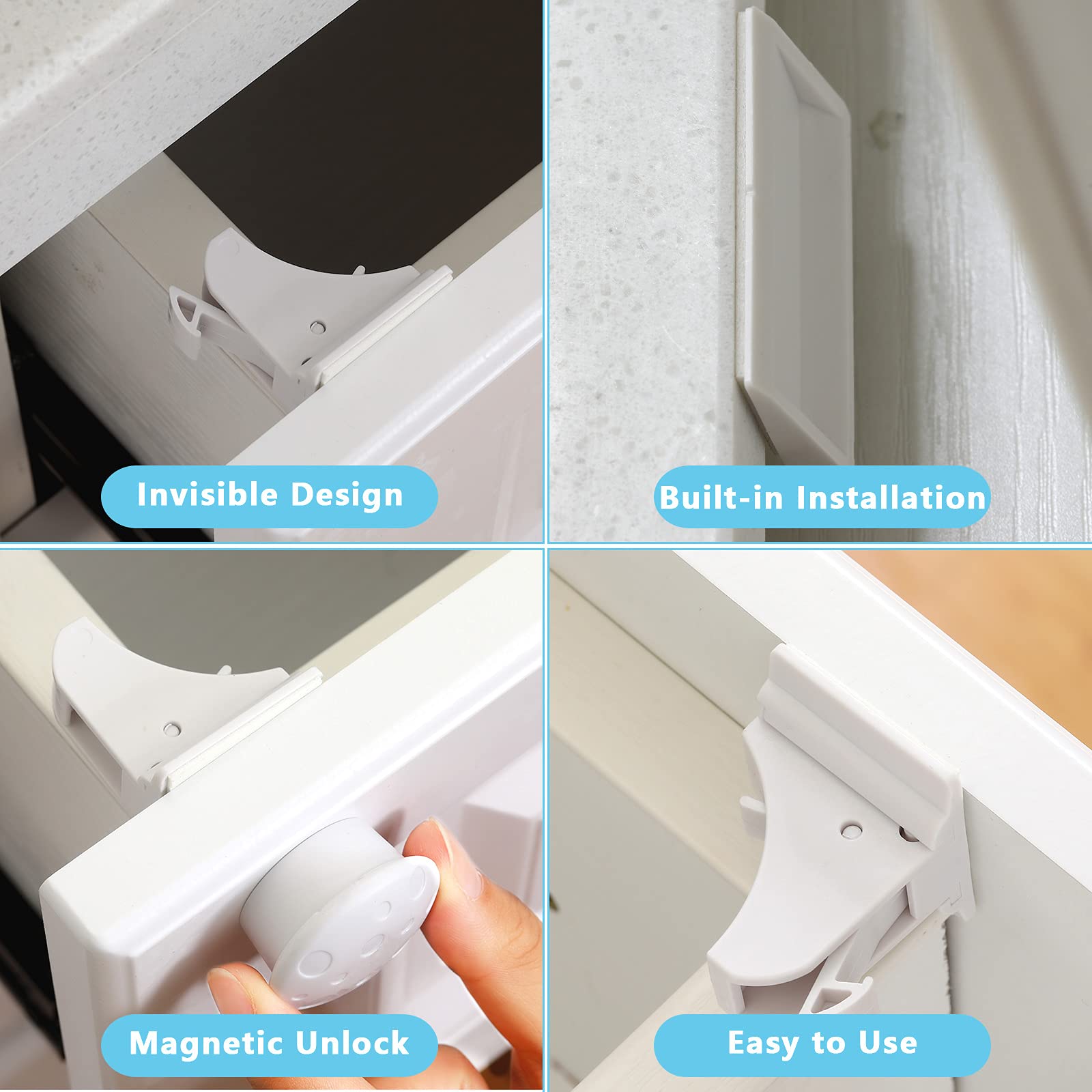 Youyole white ABS keys closeup, highlighting durable material for replacements.