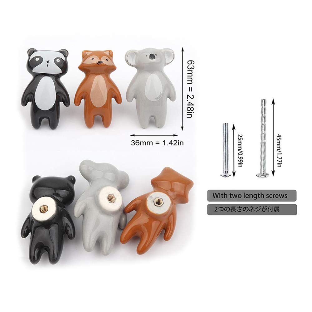 YOUYOUULU animal knob set packaging shows five pieces with screws for easy selection