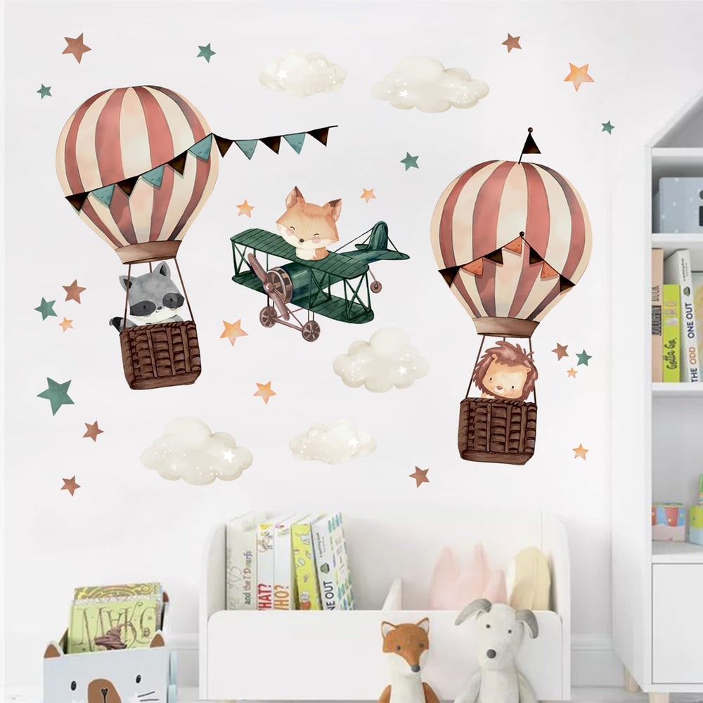 Yovkky airplane wall decal with clouds brightens learning spaces