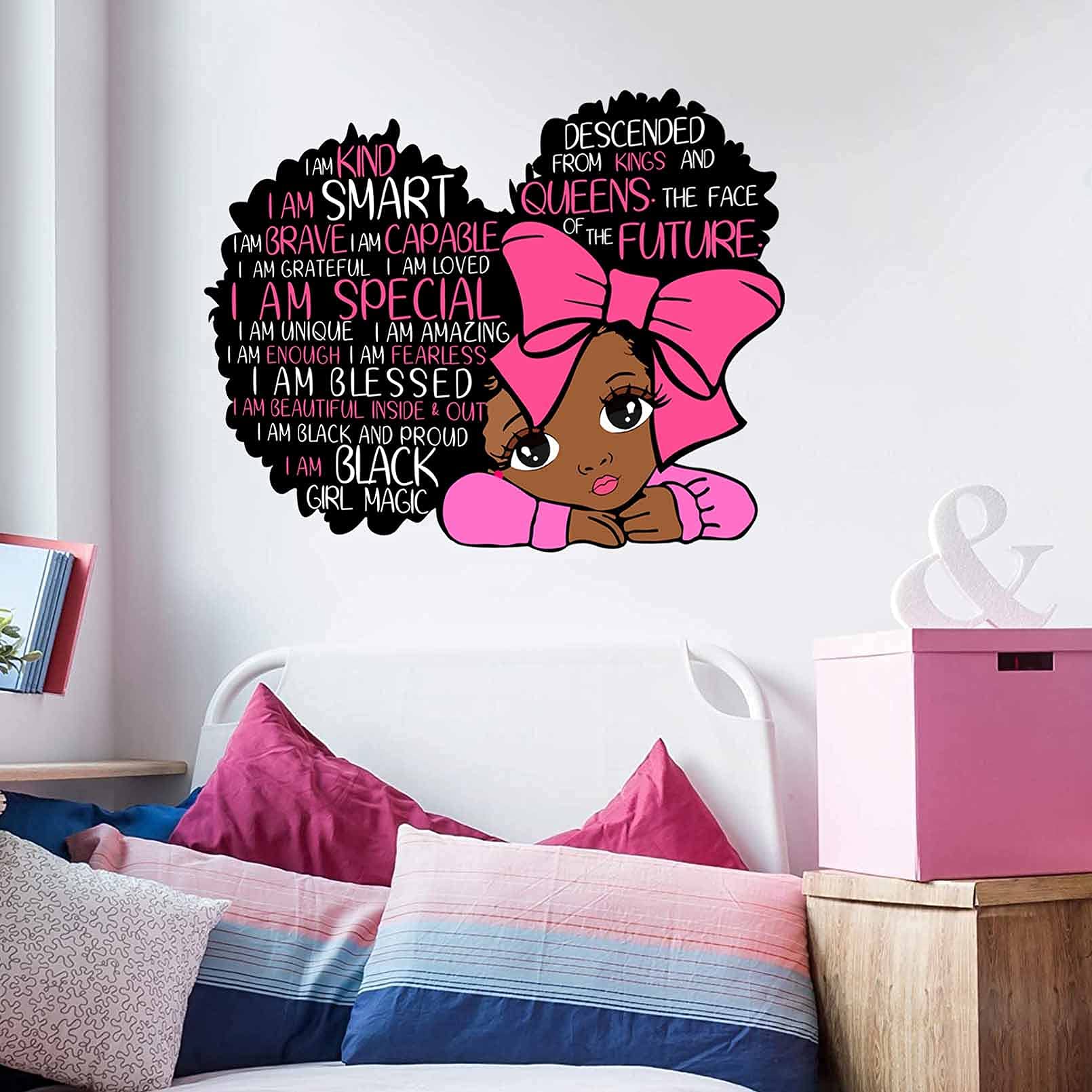 Yovkky bedroom decor pink decal supports quick mess-free updates for school-age kids